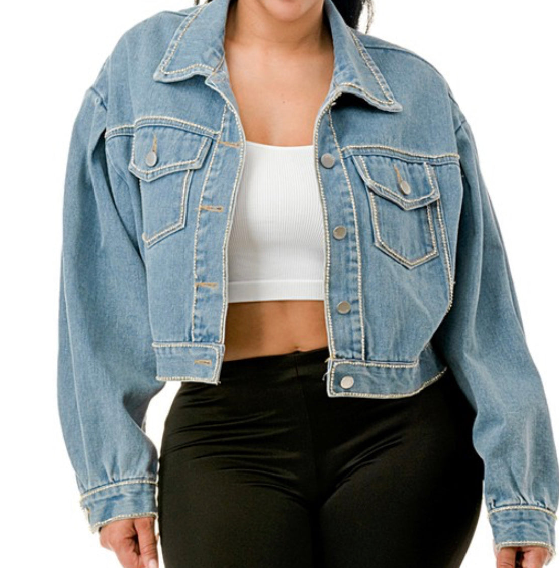 Emily Rhinestone Jean Jacket