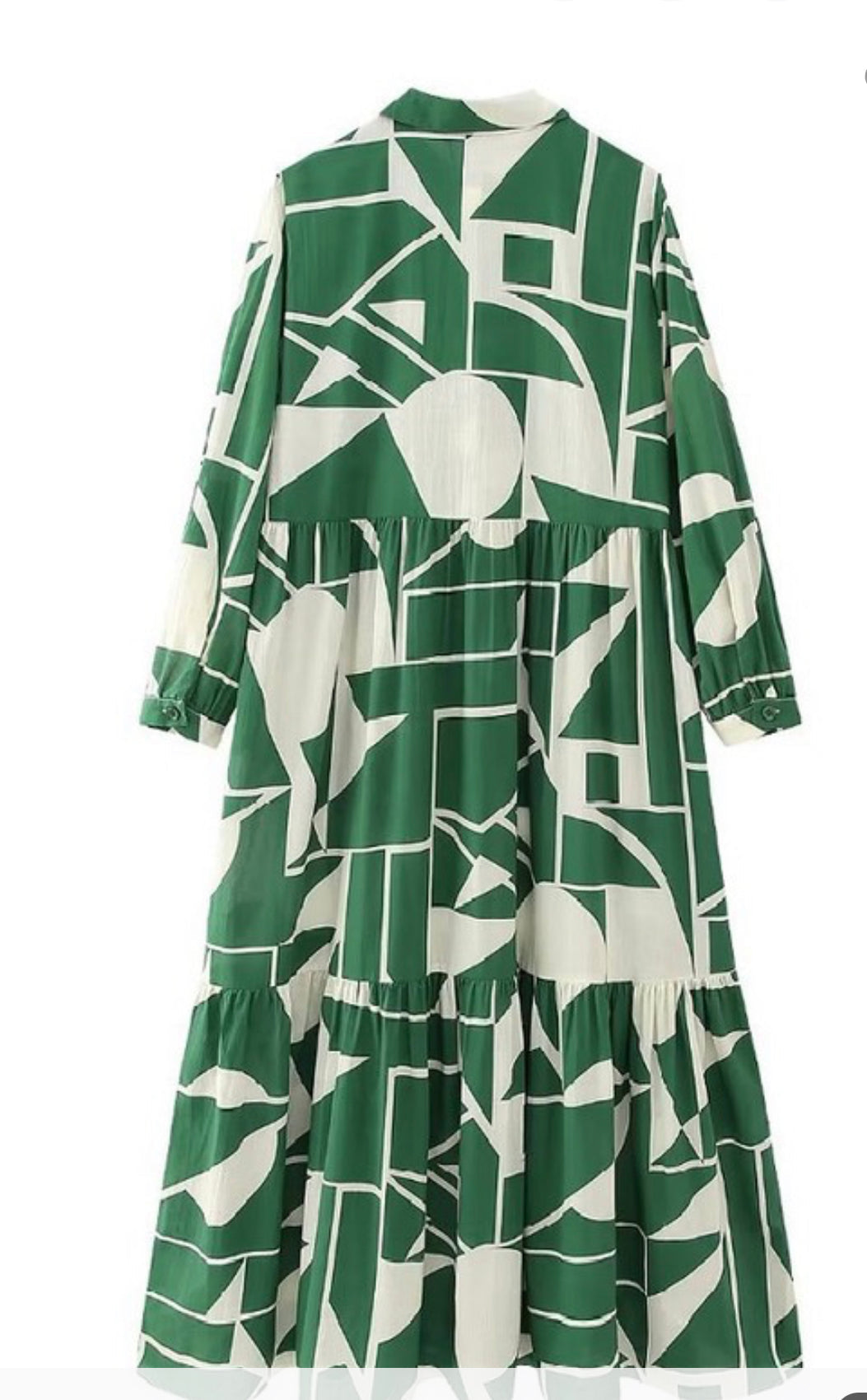 Geometric Green Maxi Dress