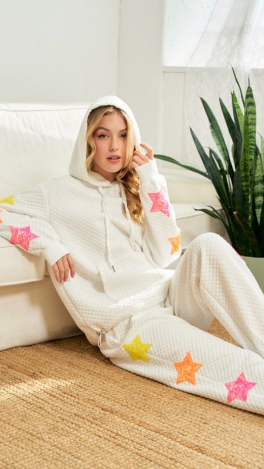 Pink Star Hoodie Set