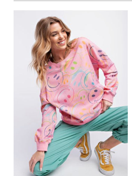 Cotton Candy Happy Smile Sweater