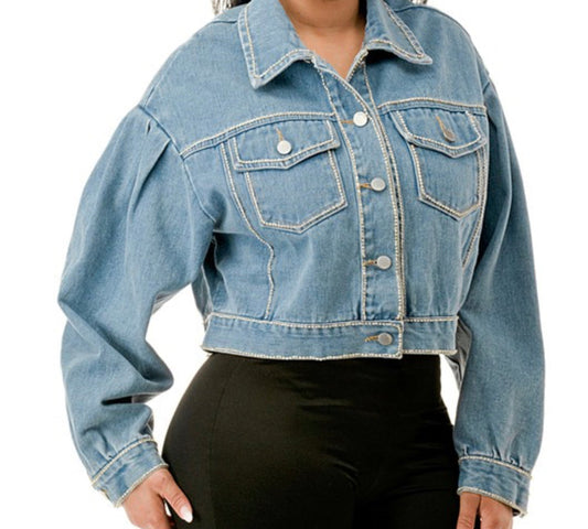Emily Rhinestone Jean Jacket