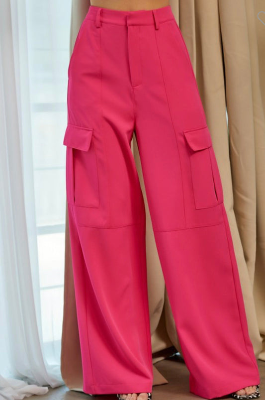 Fucsia Cargo Pants