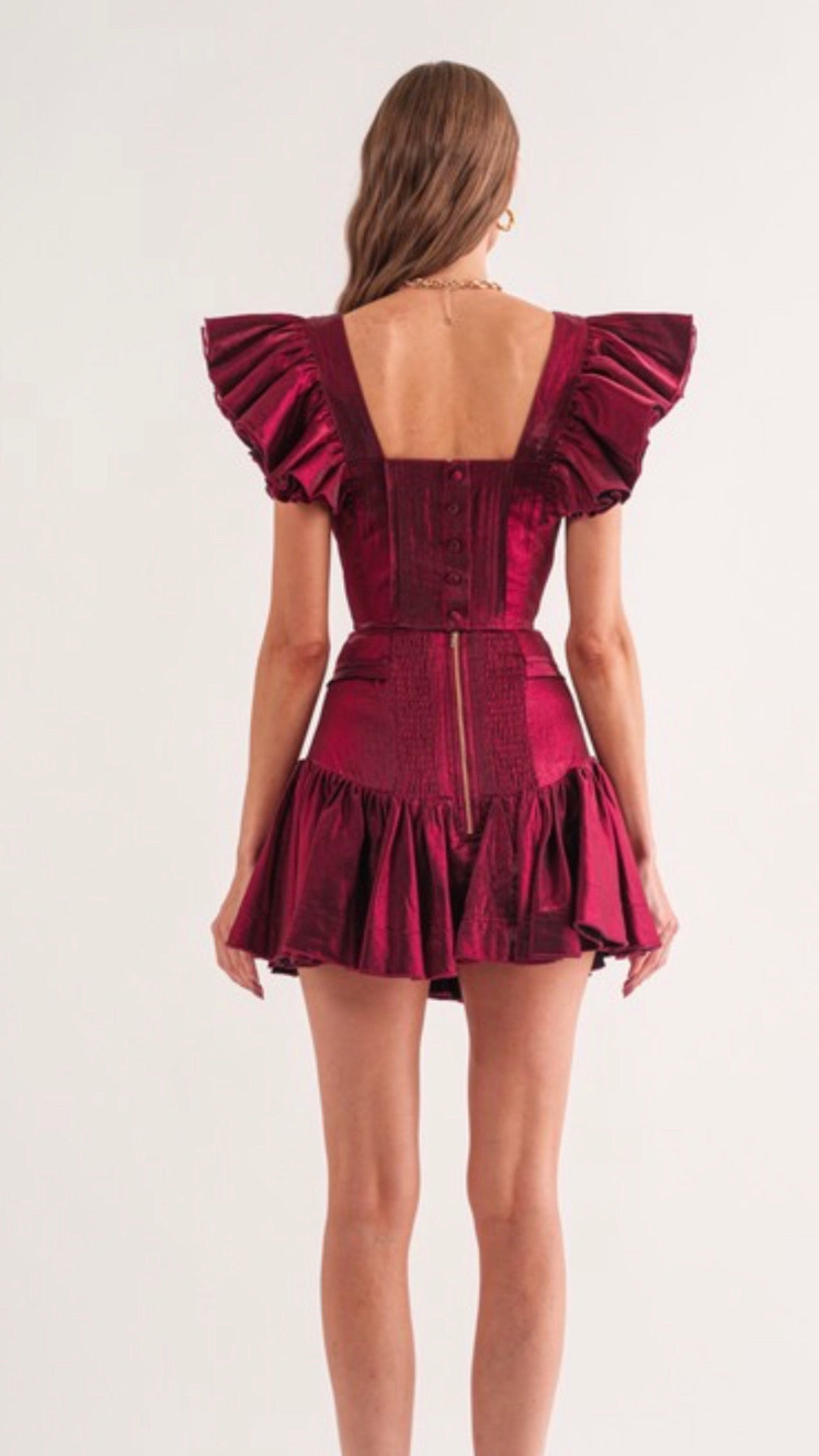 Merlot Ruffle Skirt Set