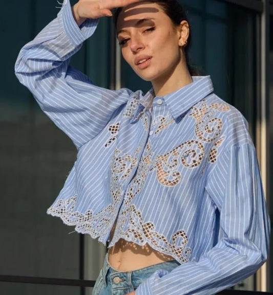 Stripe Lace Marina Shirt