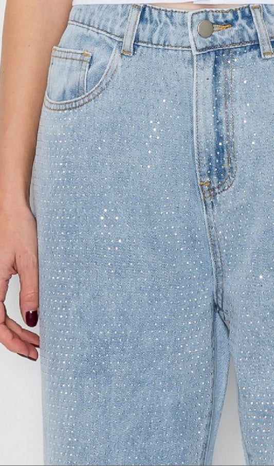 Rhinestone Light Jean