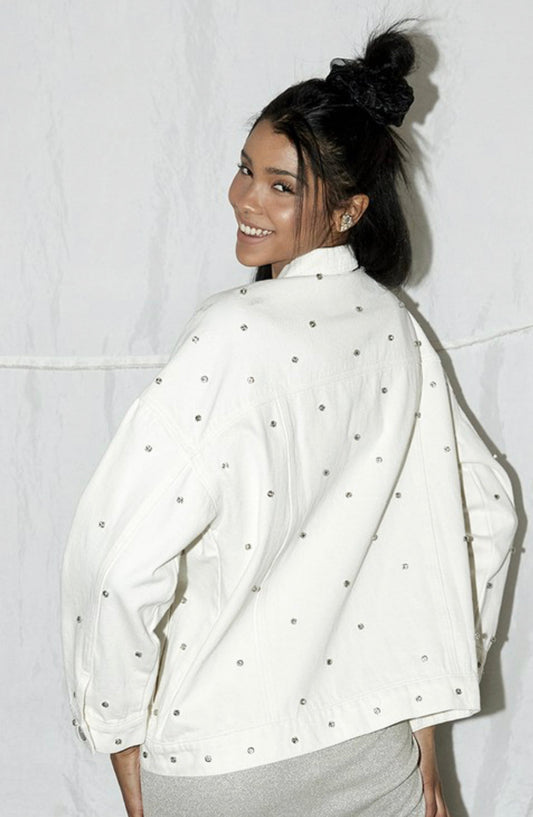 Cloud Rhinestone Jean Jacket